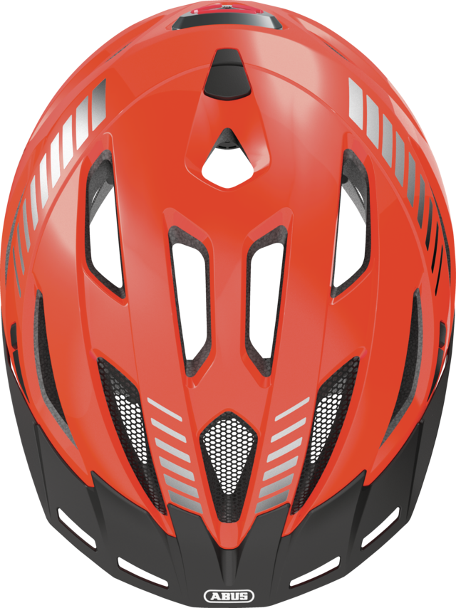 ABUS Urban-I 3.0 ACE stadshelm, sportieve fietshelm met led-achterlicht, verlengd vizier en magneetsluiting, voor dames en heren, zilver, maat S