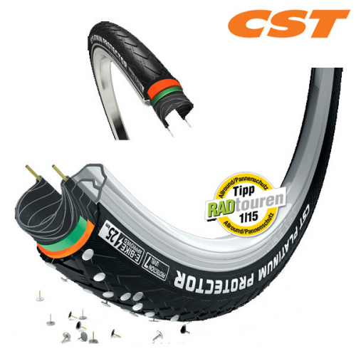 CST Buitenband Platinum Protector R | 28 x 1 | Zwart
