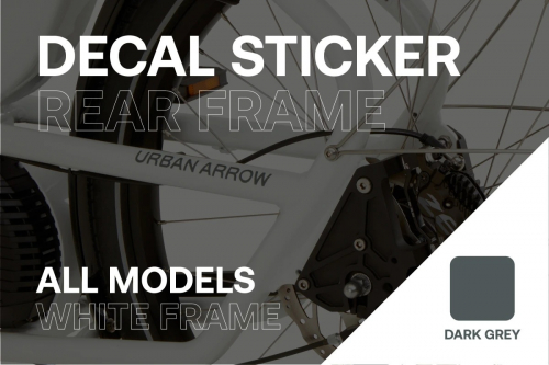 Urban Arrow Sticker RF Logo B – Donkergrijs – 141 x 14 mm – Voor Witte Bakfiets