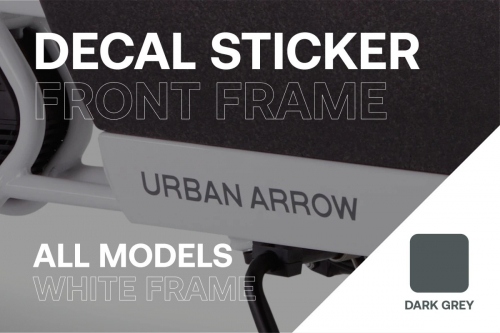 Urban Arrow Sticker FF Logo B – Donkergrijs – 323 x 33 mm – Voor Witte Bakfiets