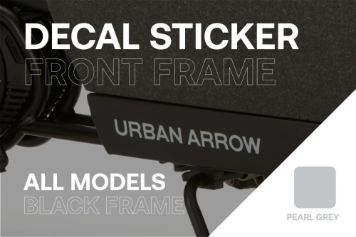 Urban Arrow Sticker – Lichtgrijs – 323 x 33 mm – Voor Zwarte Bakfiets