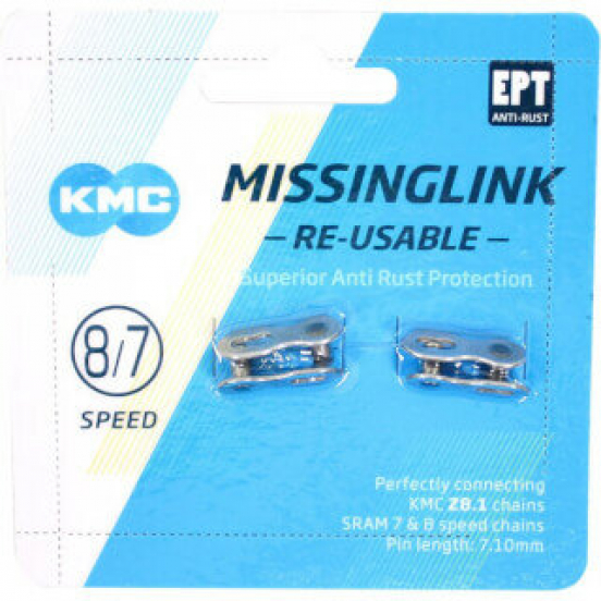 KMC Kettingschakel MissingLink | 7/8R EPT | Zilver